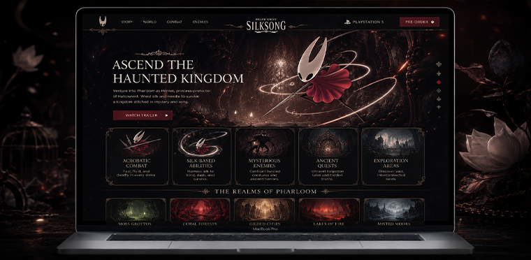Hollow Knight: Silksong UI Design Concept – PS5, Mobile App and Icon System